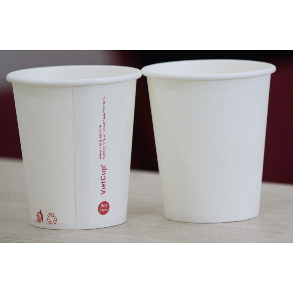 [HCM]Ly giấy cốc giấy hàng chính hãngcao cấp VIETCUP tiện lợi cho Văn phònghội thảohội nghịLoại 7Oz =210 ml màu trắng ( White )1 lốc 50 cái