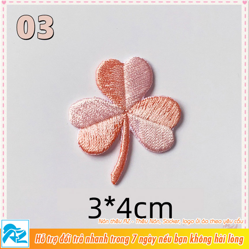 Miếng ủi thêu hình cỏ 4 lá may mắn - Patch vải S505