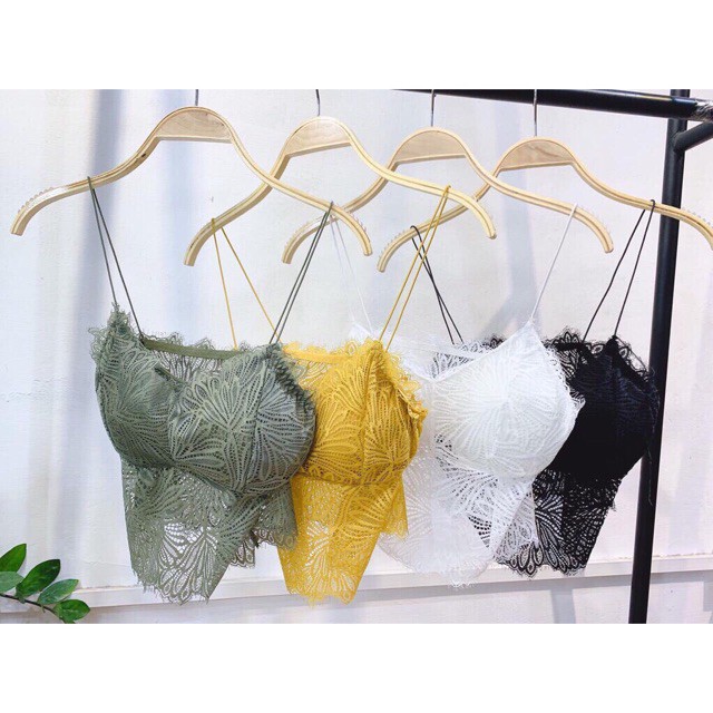Áo bra ren hoa lá dáng lửng sexy 9936