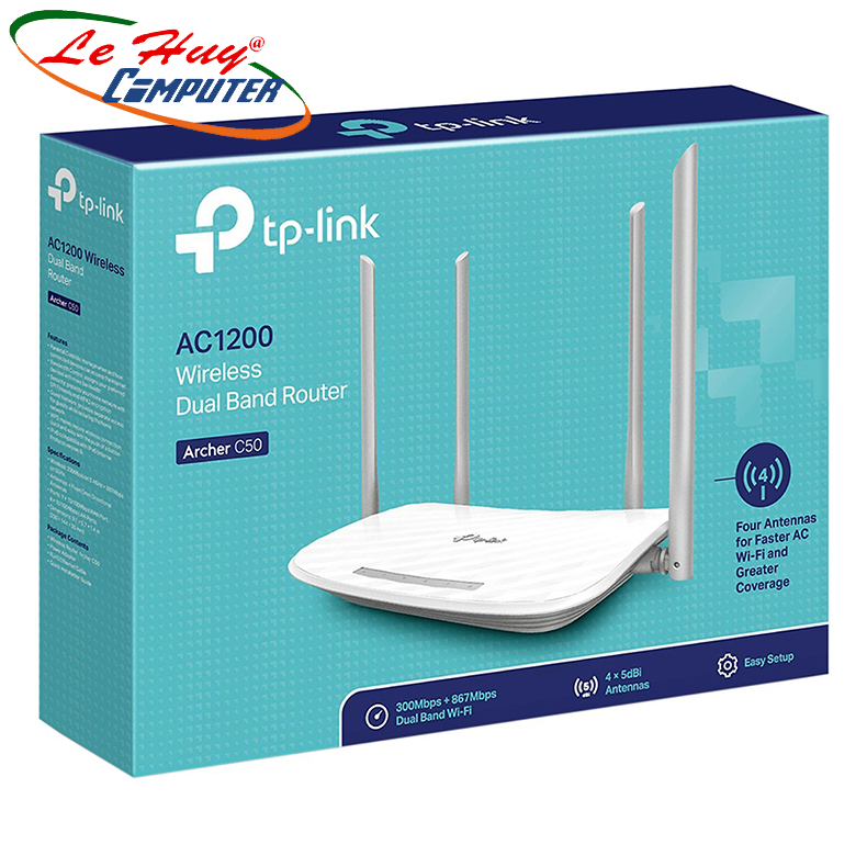 Router Wifi Băng Tần Kép Ac1200 Tplink Archer C50