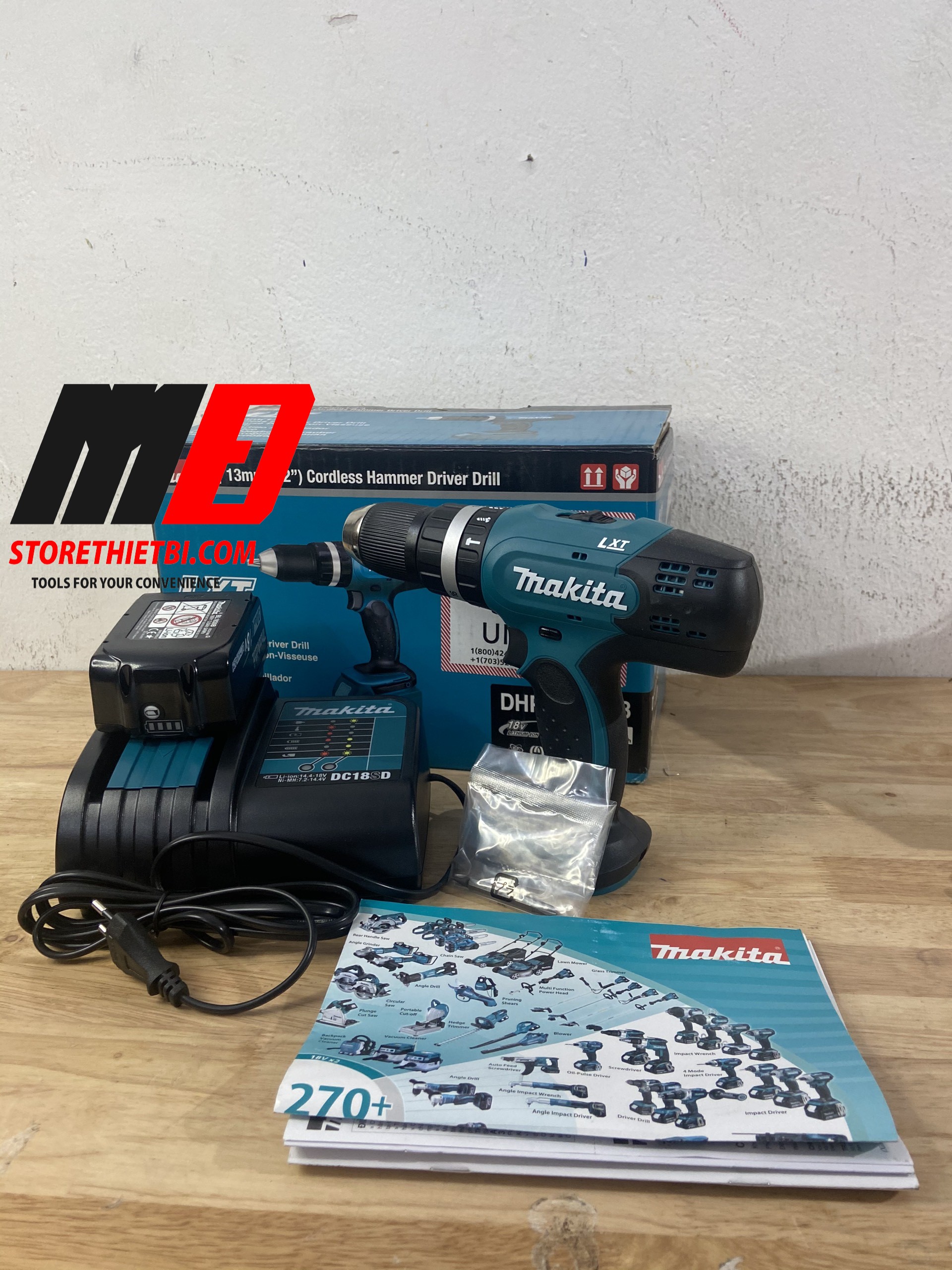 [HCM]Máy khoan bắt vít MAKITA DHP453SFX8 (18V 3.0AH)
