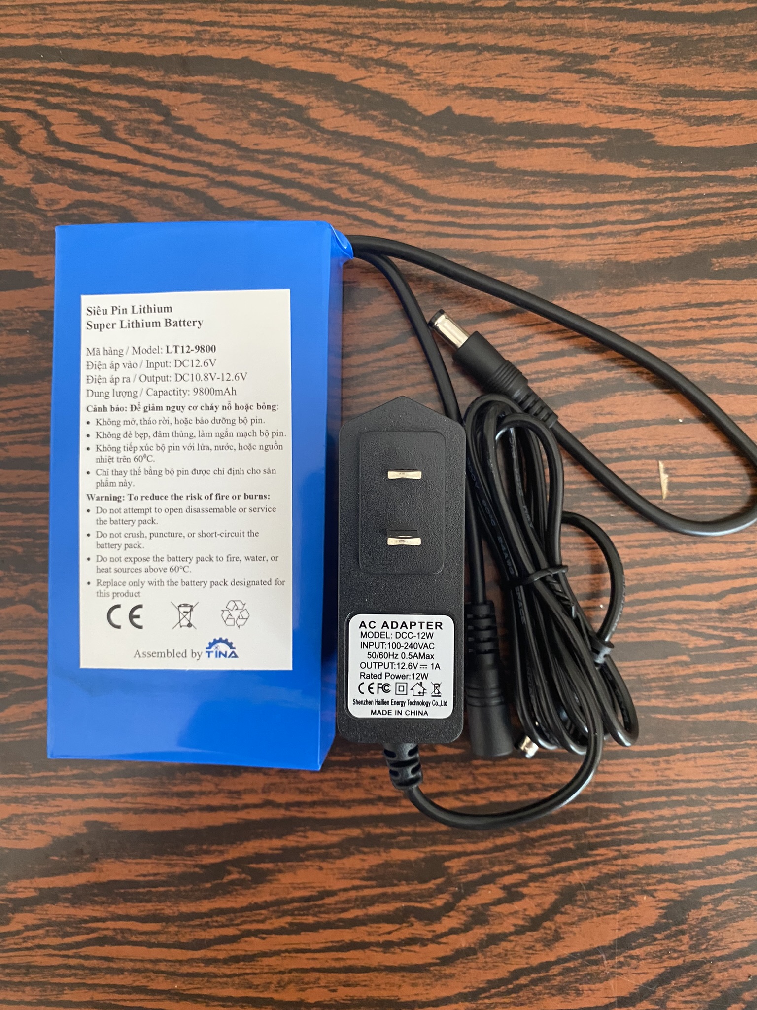 Pin Lithium 12V-9,8Ah (9800mAh)