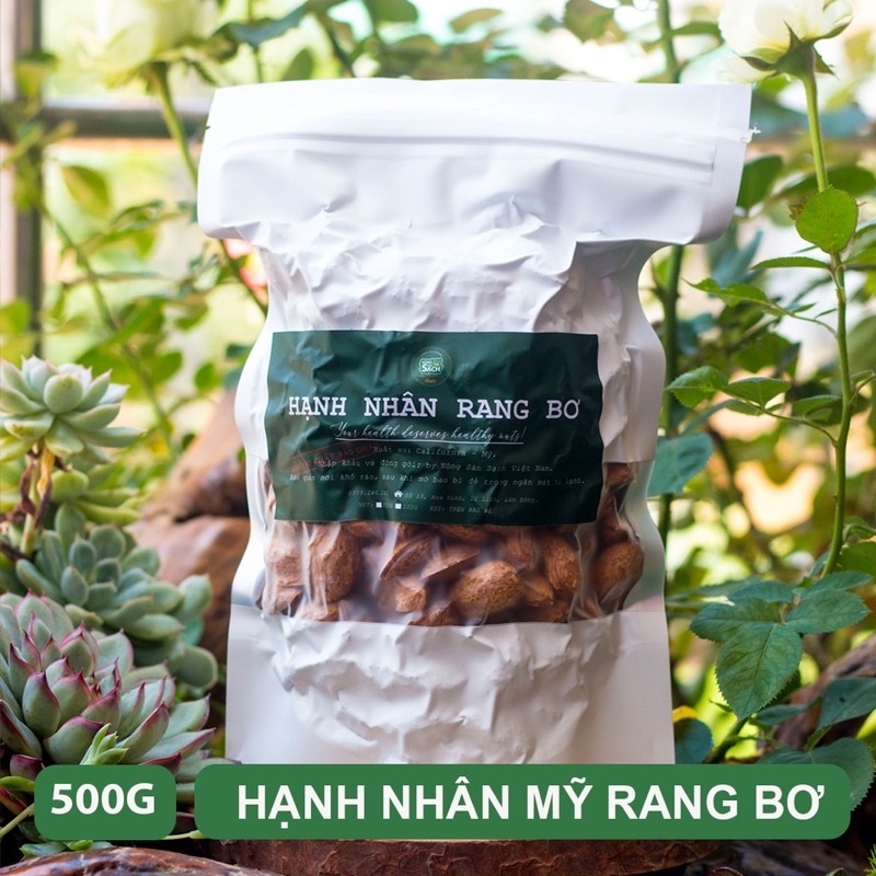 500G Hạt Hạnh Nhân Rang Bơ 100  Nhập Khẩu Mỹ