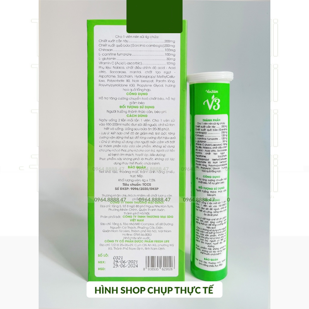 Viên sủi giảm cân vinslim v3