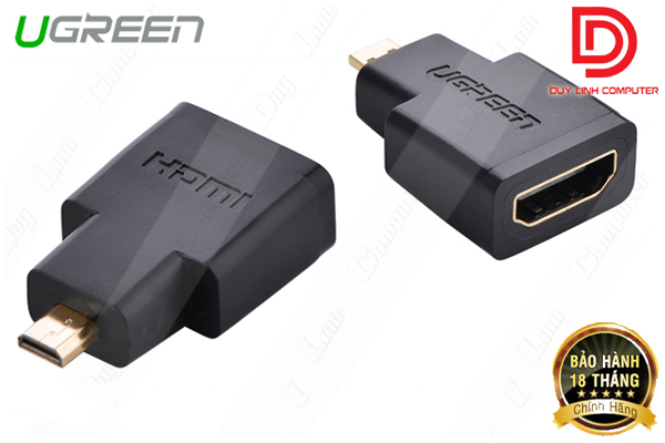 Đầu chuyển đổi micro HDMI (đực) sang HDMI (cái) - UGREEN 20106 - (màu đen)