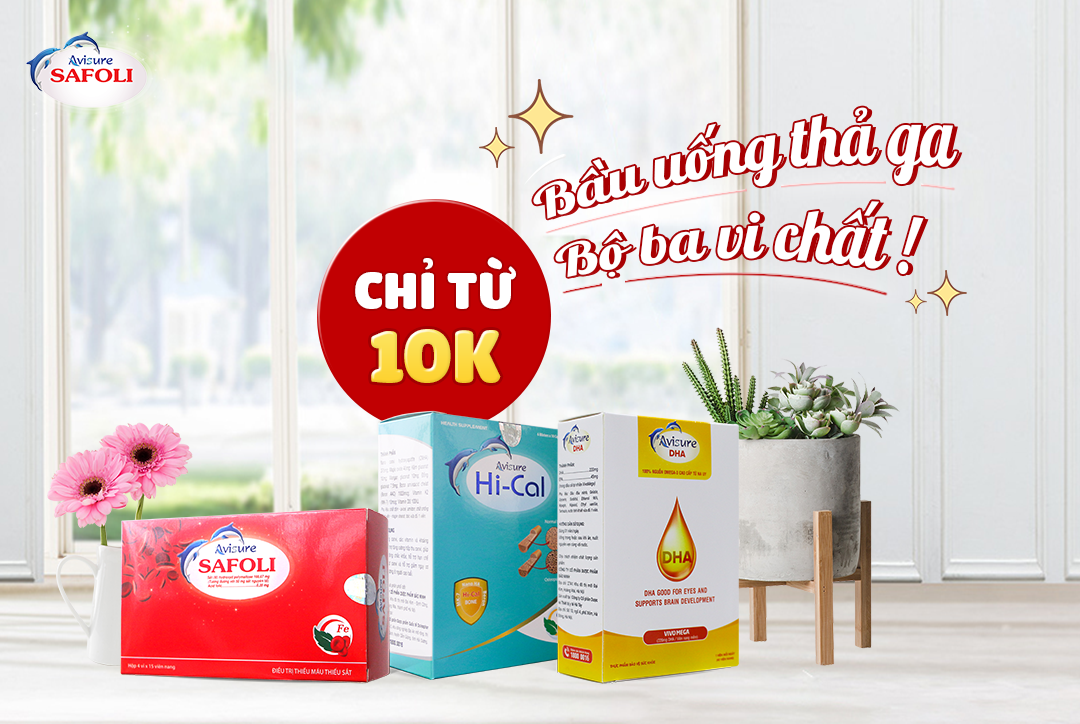 Bộ ba hộp Sắt Canxi DHA cho bà bầu Avisure (60 viên + 60 viên+ 40 viên)