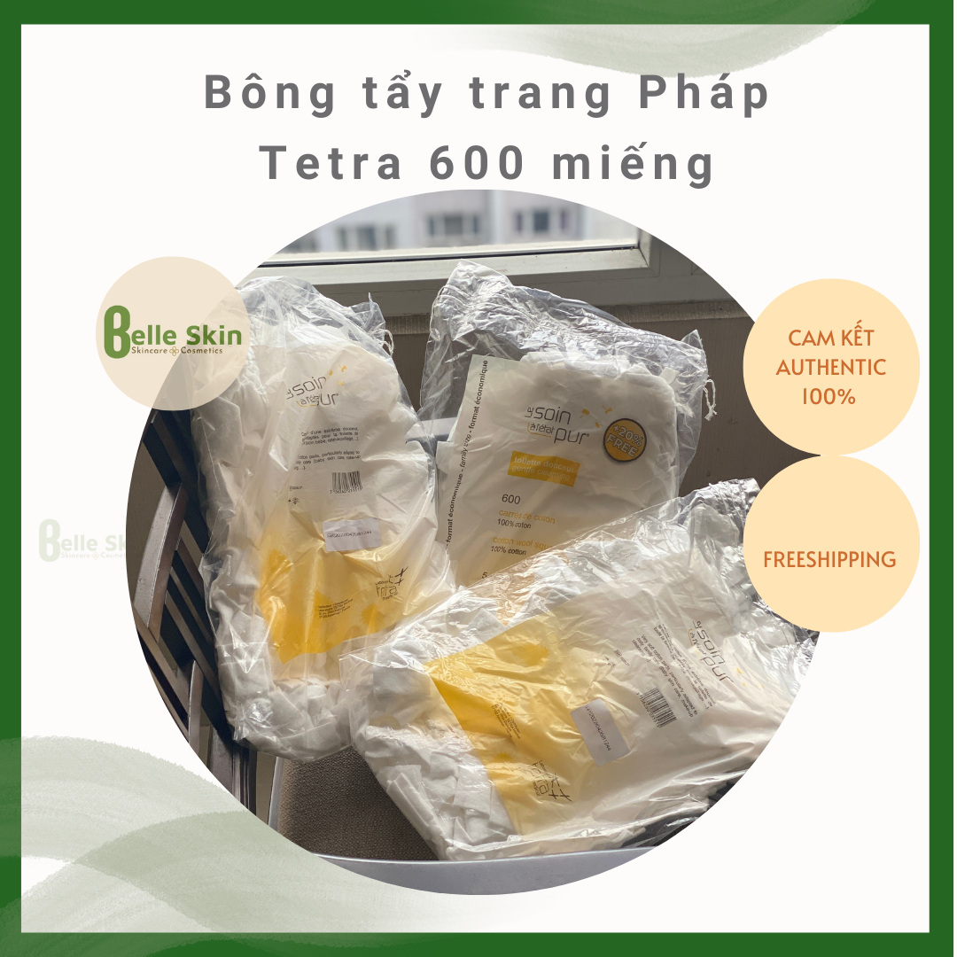 Bông tẩy trang Tetra Pháp 600 miếng