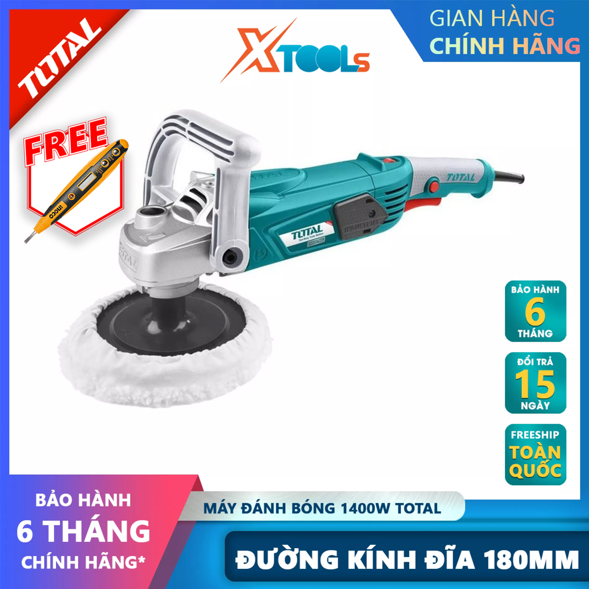 Total tp1141806-2 polishing machine car surface scrubber 220v240v/50hz60hz 1400W green gem clean wood/stainless steel