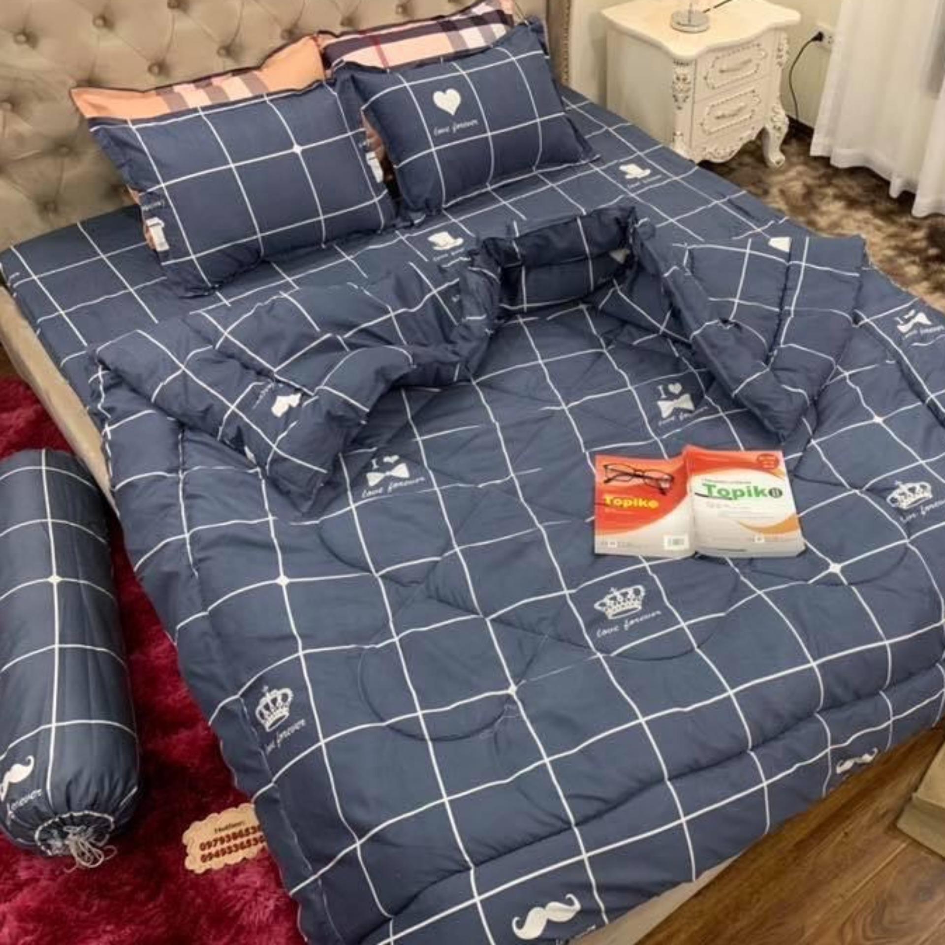 BỘ CHĂN GA GỐI CHẦN PHAO VƯƠNG MIỆN 5 MÓN + TẶNG VỎ ÔM