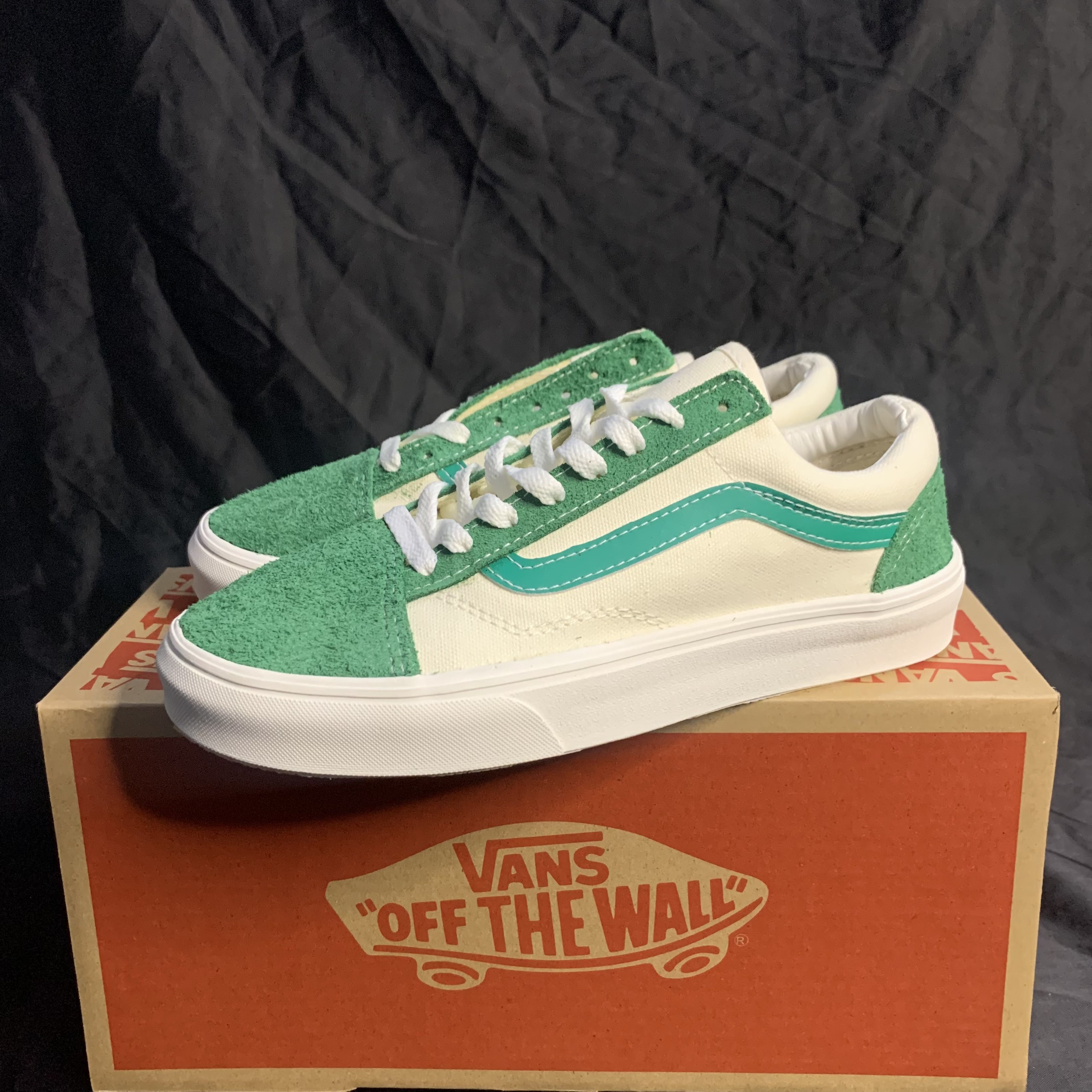 Giày Vans Vault Old Skool Trắng xanh lá cao cấp full box