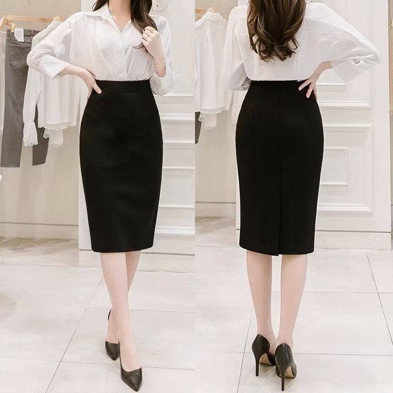 CHÂN VÁY BÚT CHÌ CÔNG SỞ CHẤT VẢI UMI HÀN CAO CẤP MP186