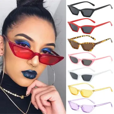 DAOQIWANGLUO Fashion Shades Eyewear Streetwear Cat Eye Vintage Sunglasses Sun Glasses Small Frame