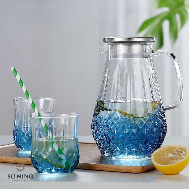 Bình Trà Thuỷ Tinh [CHẤT DÀY] Nắp Inox, Chất Dày