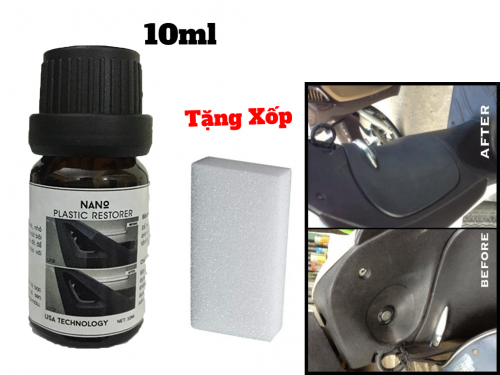 [Tặng mút xốp ]Dung dịch phục hồi nhựa nhám Nano Plastic Restorer 10ml phục hồi lại nhựa nhám bao gồm nhựa nhám đen và nhám màu