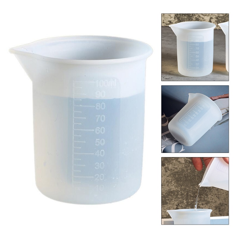 Cốc Silicone 100ml Pha Epoxy Resin, Đong Đo Thể Tích
