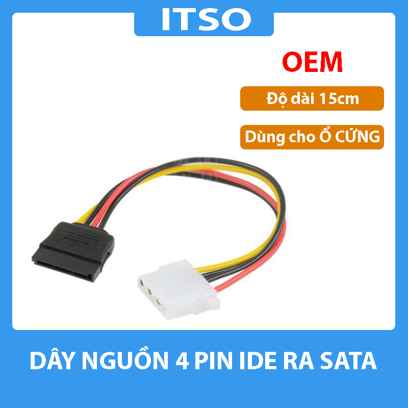 [HCM]Cáp chuyển nguồn 4 pin ra nguồn SATA