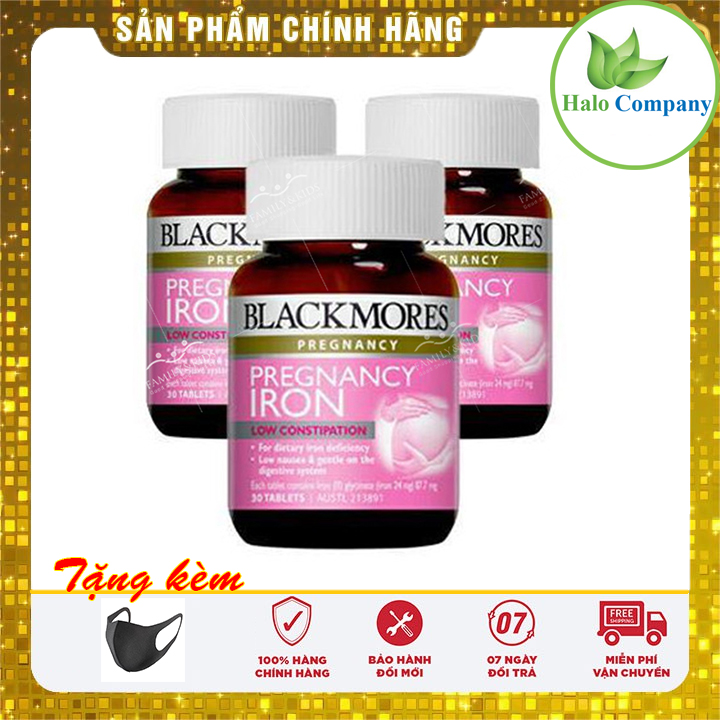 Viên sắt cho bà bầu Blackmores Pregnancy Iron Low Constipation 30v