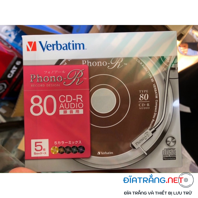 Đĩa trắng CD-R Verbatim Phono 700MB (Combo 5 đĩa)