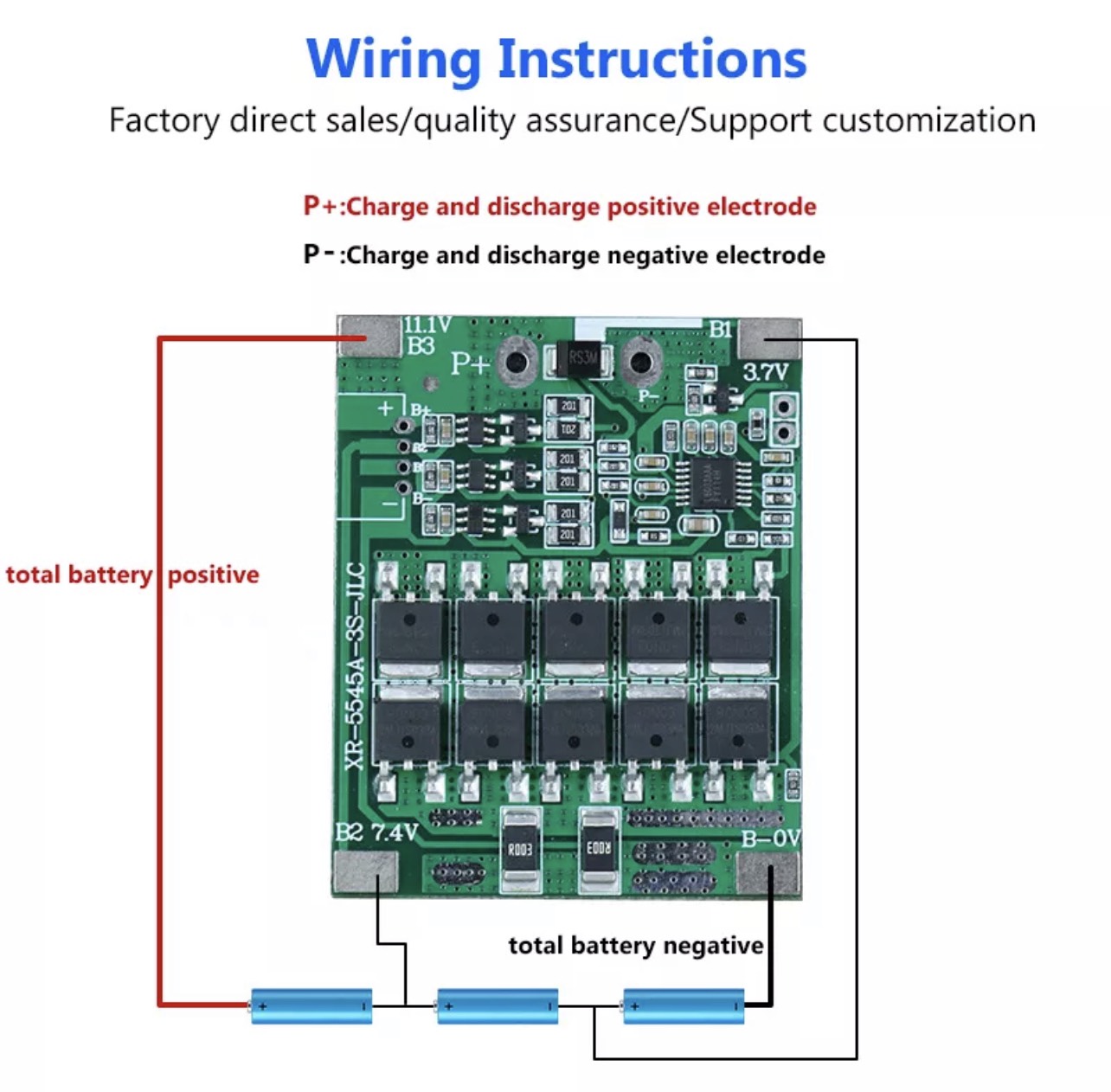 Mạch 3S 30A XR Bảo Vệ Pin Li-ion.