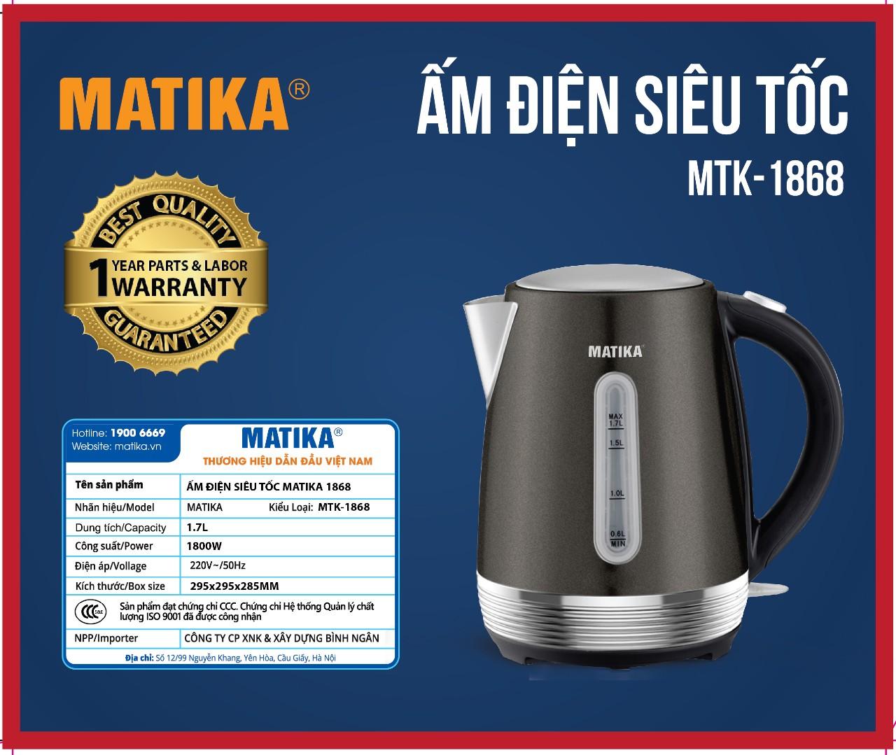 Ấm siêu tốc Matika MTK-1868