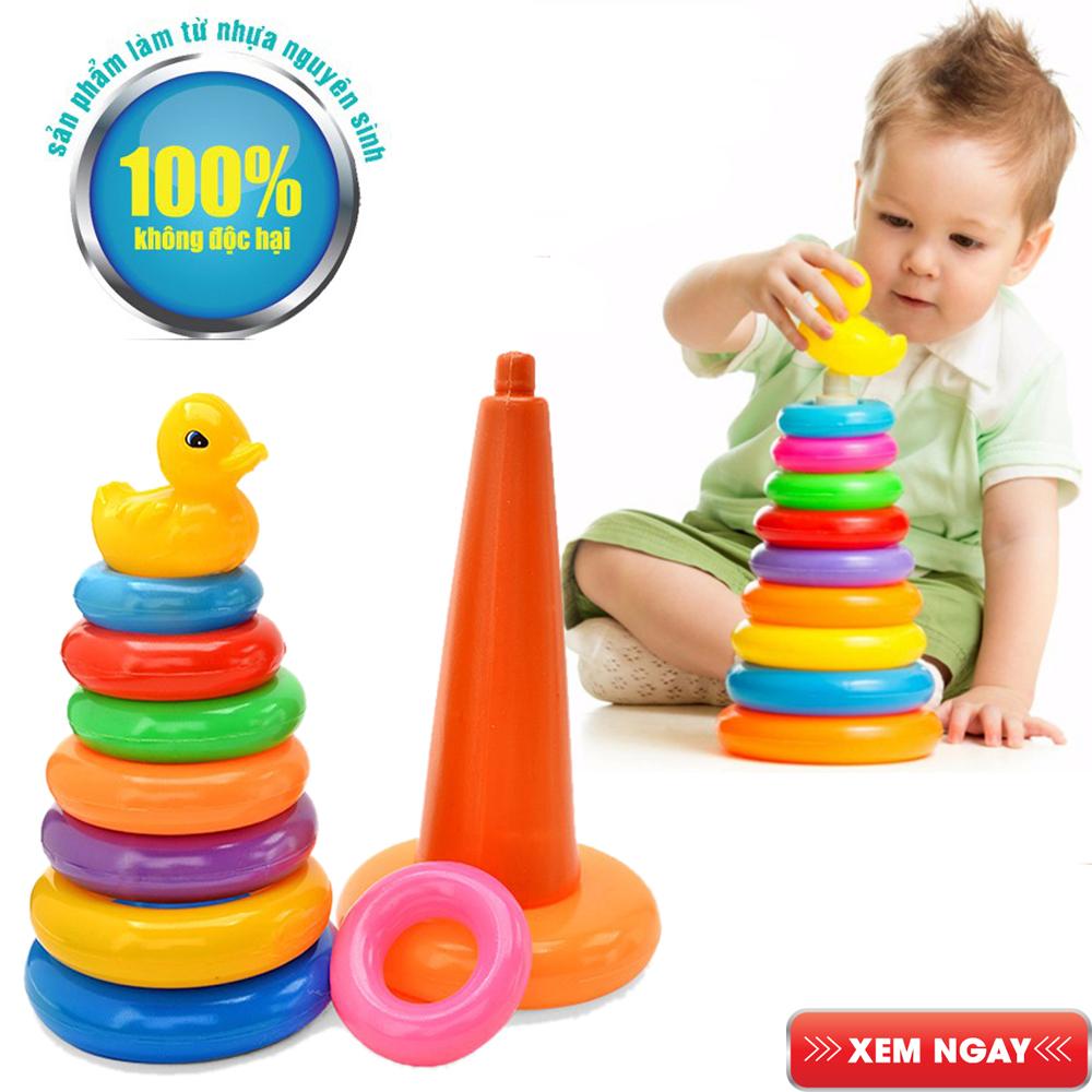 Đồ Chơi Tháp Vịt Xếp Chồng Vòng Tròn Cho Bé
