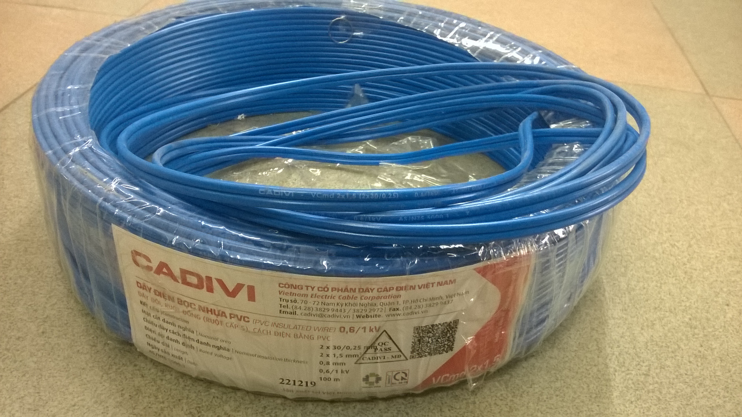 [HCM](10 MÉT ) DÂY ĐIỆN ĐÔI MỀM 2*1.5 CADIVI