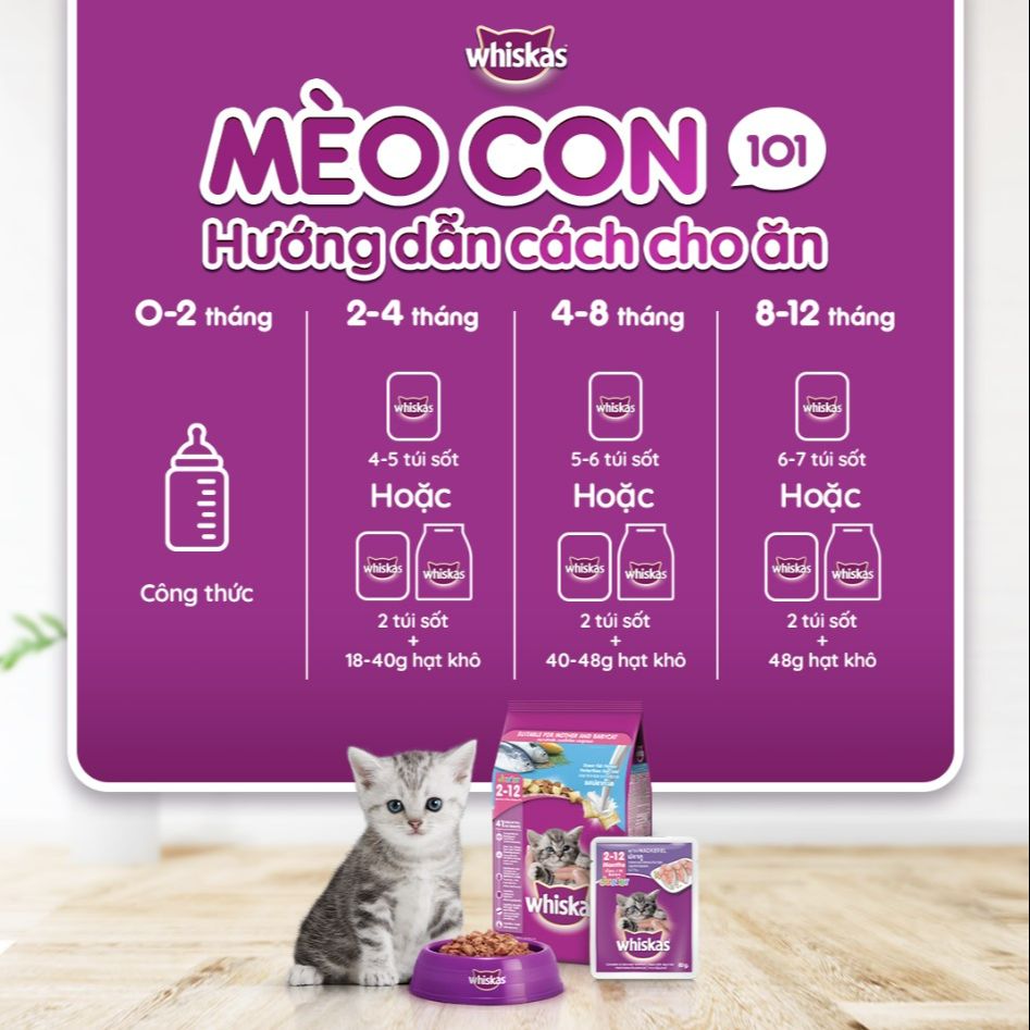 THỨC ĂN HẠT WHISKAS CHO MÈO CON GÓI 1.1KG
