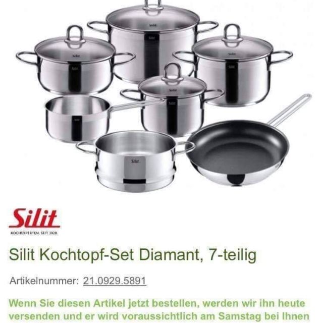 [Trả góp 0%] BỘ NỒI TỪ SILIT DIAMANT 7