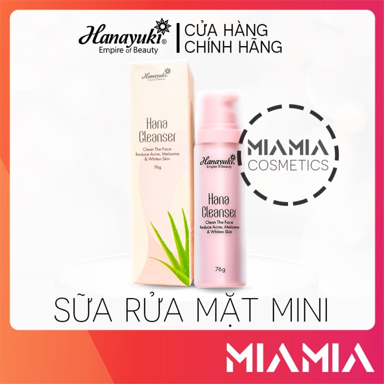 Sữa rửa mặt hanayuki mini 76g hana cleanser chính hãng - 8936205370094
