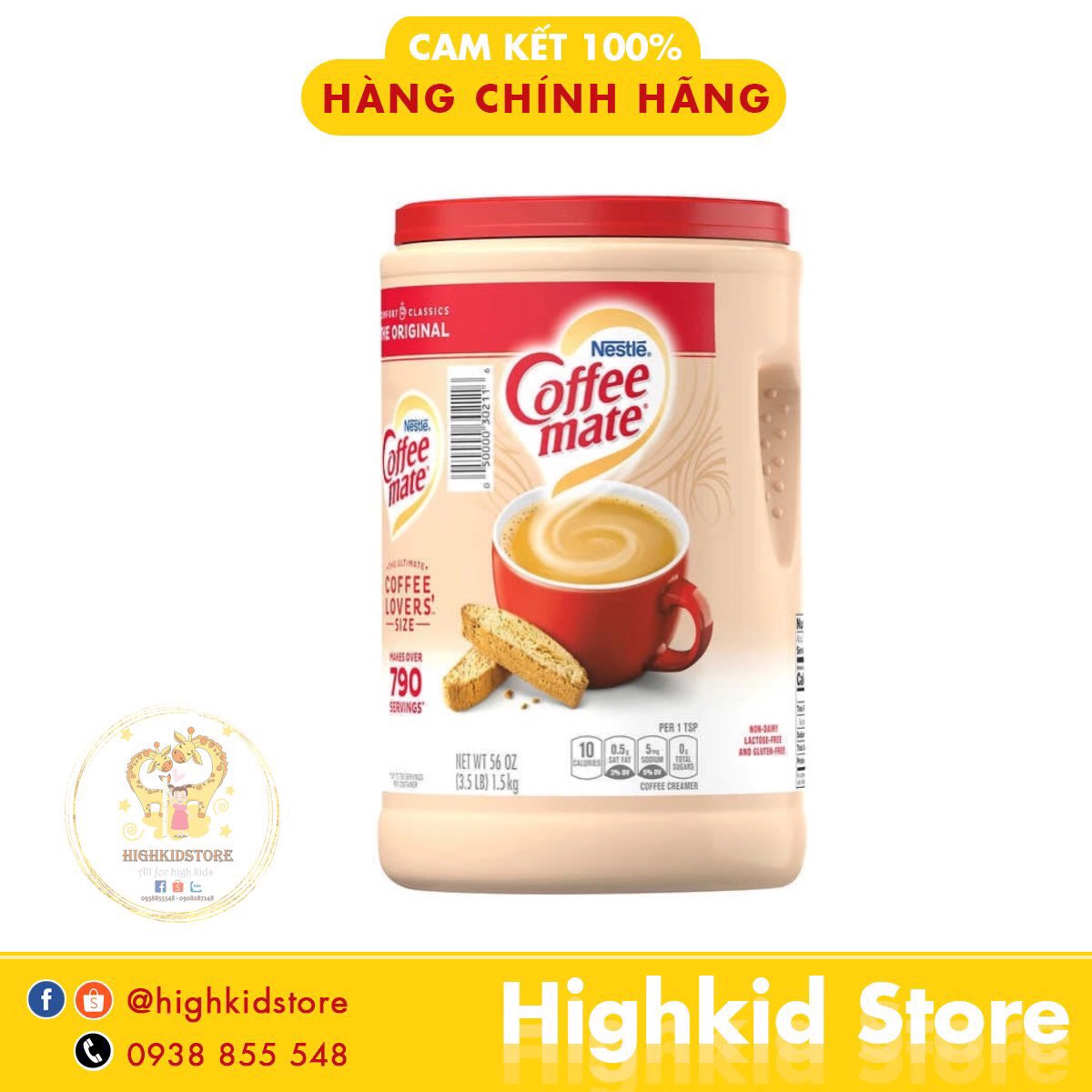 BỘT KEM PHA CAFE MỸ NESTLE COFFEE MATE THE ORIGINAL
