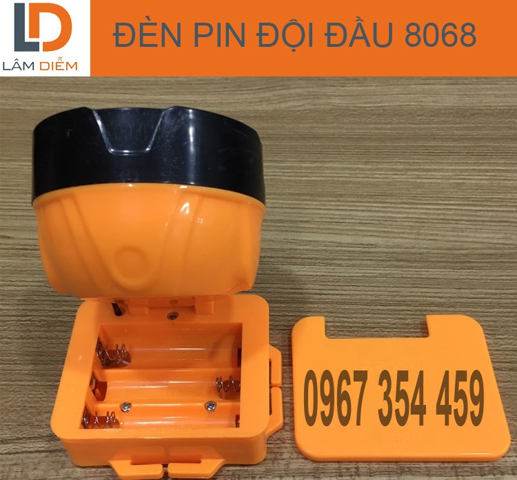 Đèn pin đội đầu sử dụng 3 pin rời AA 8068-6788