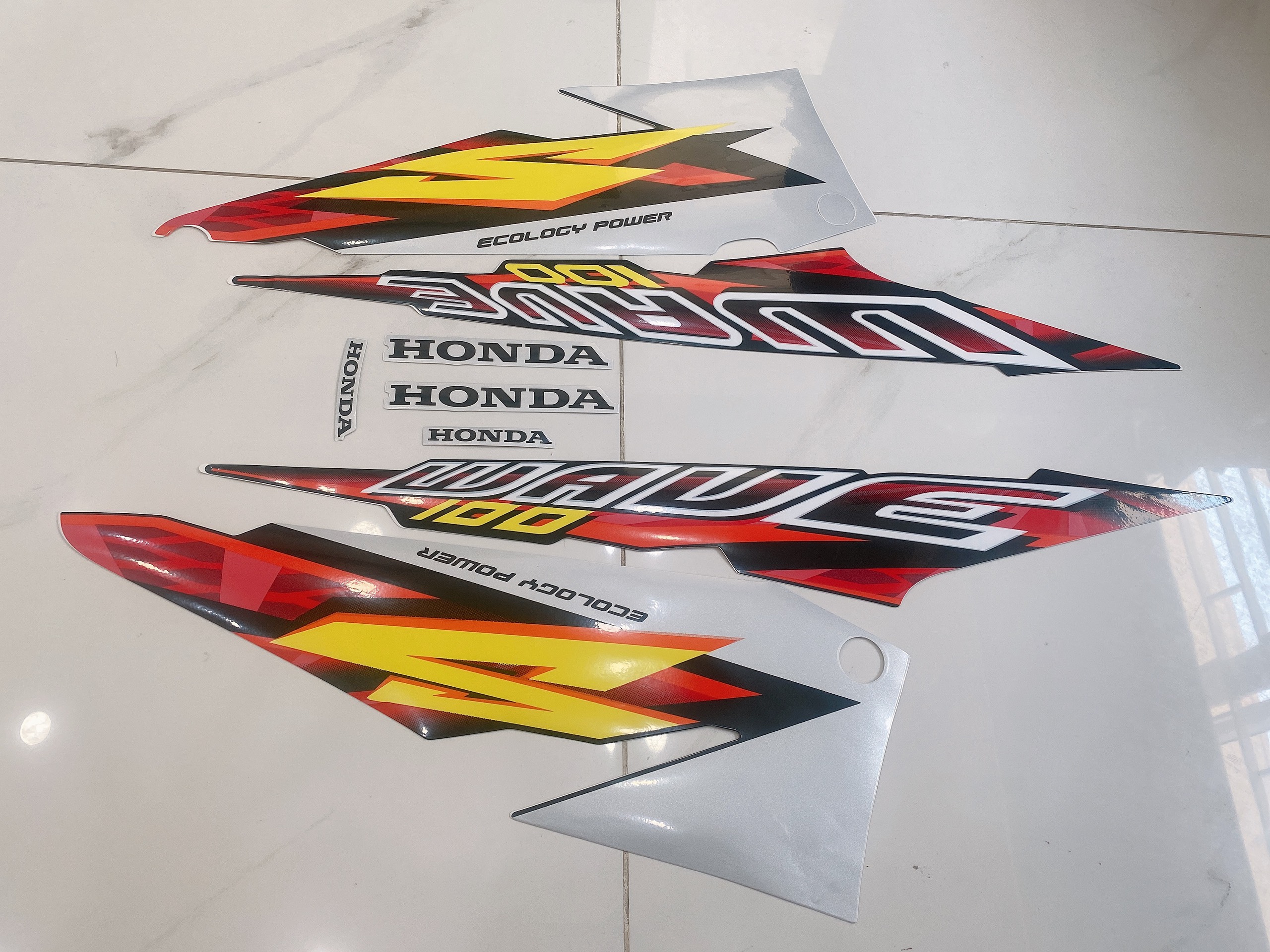 Trọn bộ tem rời dán xe máy 3 lớp honda wave s 100 đời 2004 màu đen