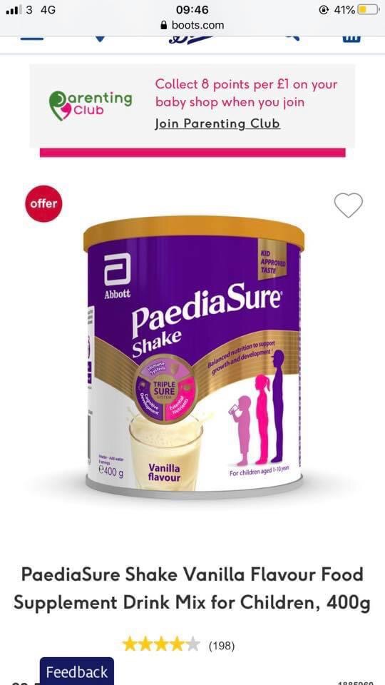 Sữa PediaSure Shake cho các bé