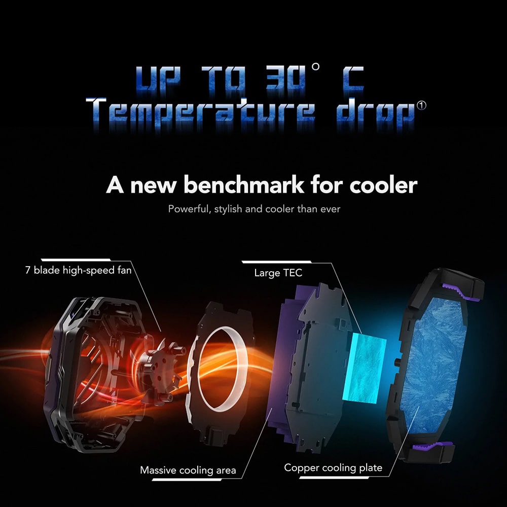 [Chính Hãng] Quạt Tản Nhiệt Điện Thoại Black Shark FunCooler 3 Pro (Giảm nhiệt tới 30℃ • Ánh sáng RGB)
