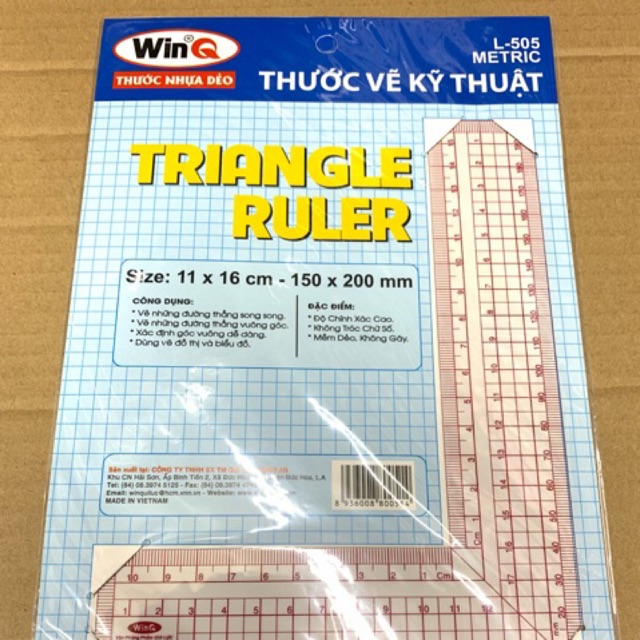 Thước nhựa dẻo winq l-505 size 11x16cm - 150x200mm