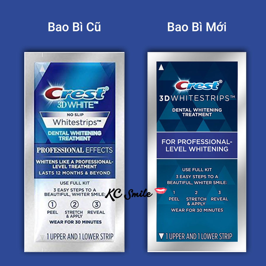 Miếng dán trắng răng Crest 3D White (Gói lẻ gồm 2 miếng dán )