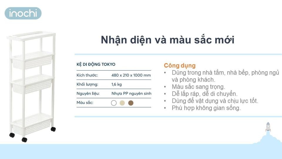 Kệ di động 4 tầng inochi