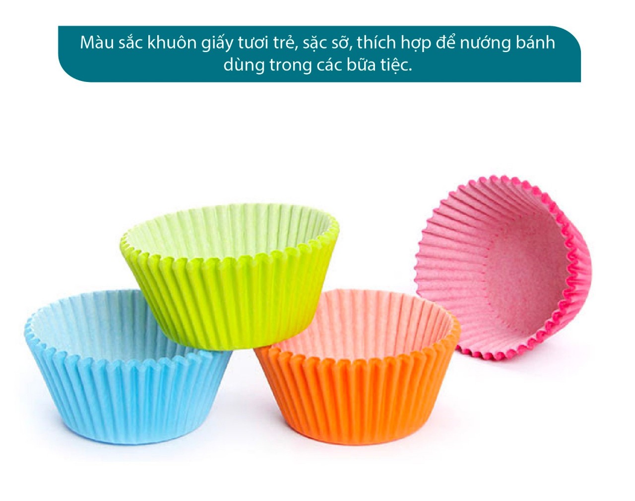 100 Cupcake nướng bánh 12 cm (4 mầu 1 hộp )