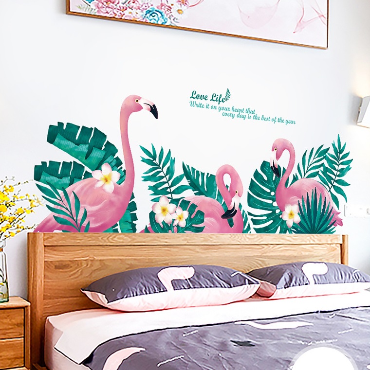 Decal dán tường Hạc hồng - C14 - Vivadecal