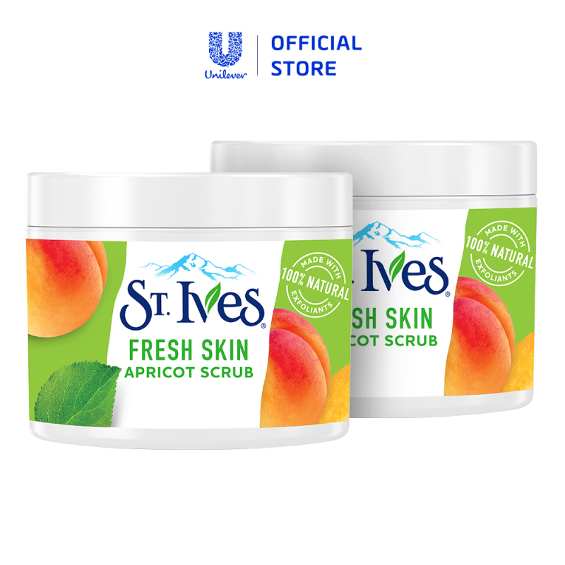 Combo Tẩy tế bào chết tươi mát St.Ives Chiết Xuất Trái Mơ (283g x 2)