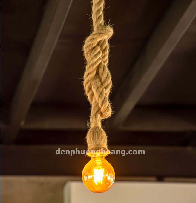 Đèn thả dây thừng một dây 1m (Chưa bóng)