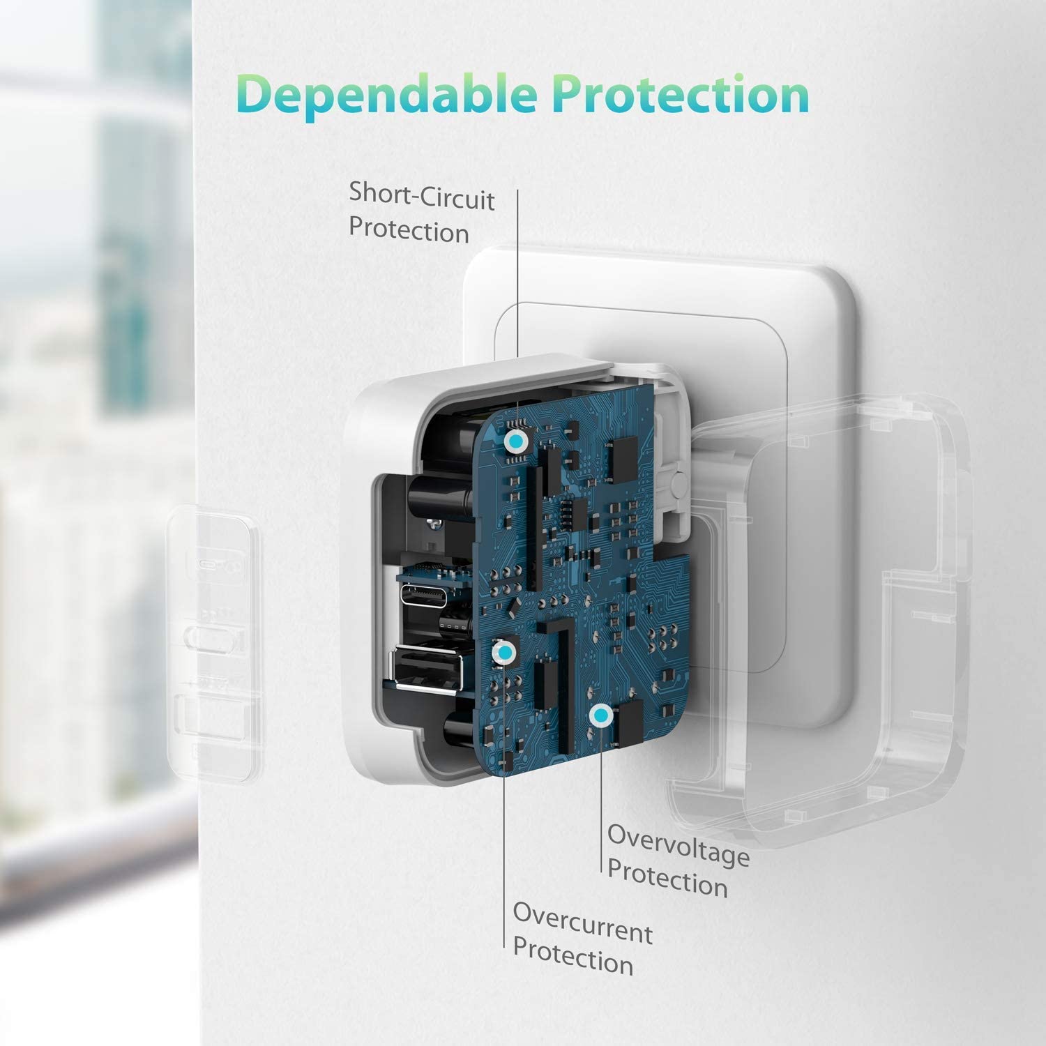 Củ sạc nhanh RAVPower 2 cổng - 61W PD RP-PC105