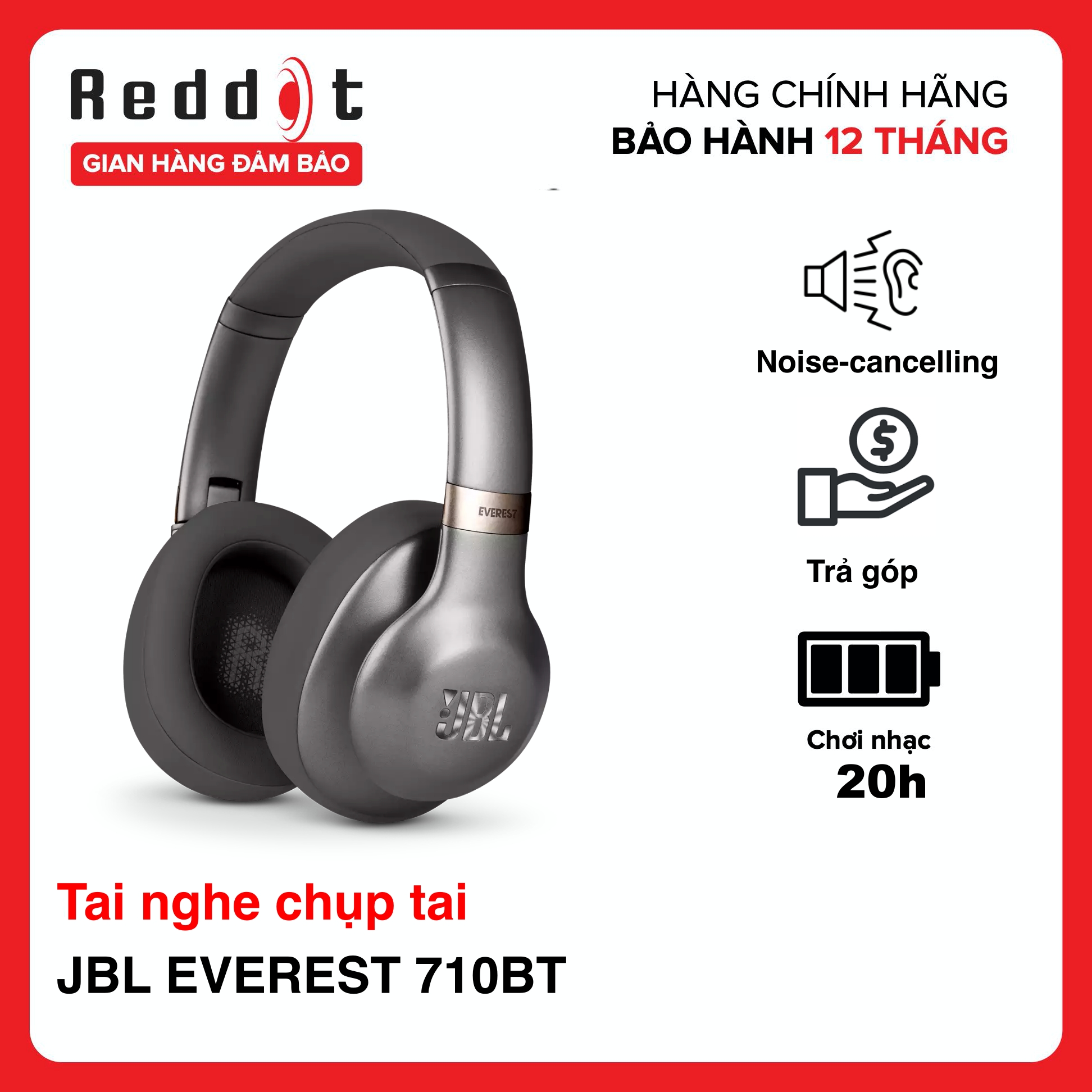 Trả góp 0%]Tai nghe bluetooth chụp tai Over-ear JBL EVEREST 710BT - Hàng  chính hãng được trang bị công nghệ Bluetooth 4.1 cho khả năng kết nối nhanh  chóng và ổn định -