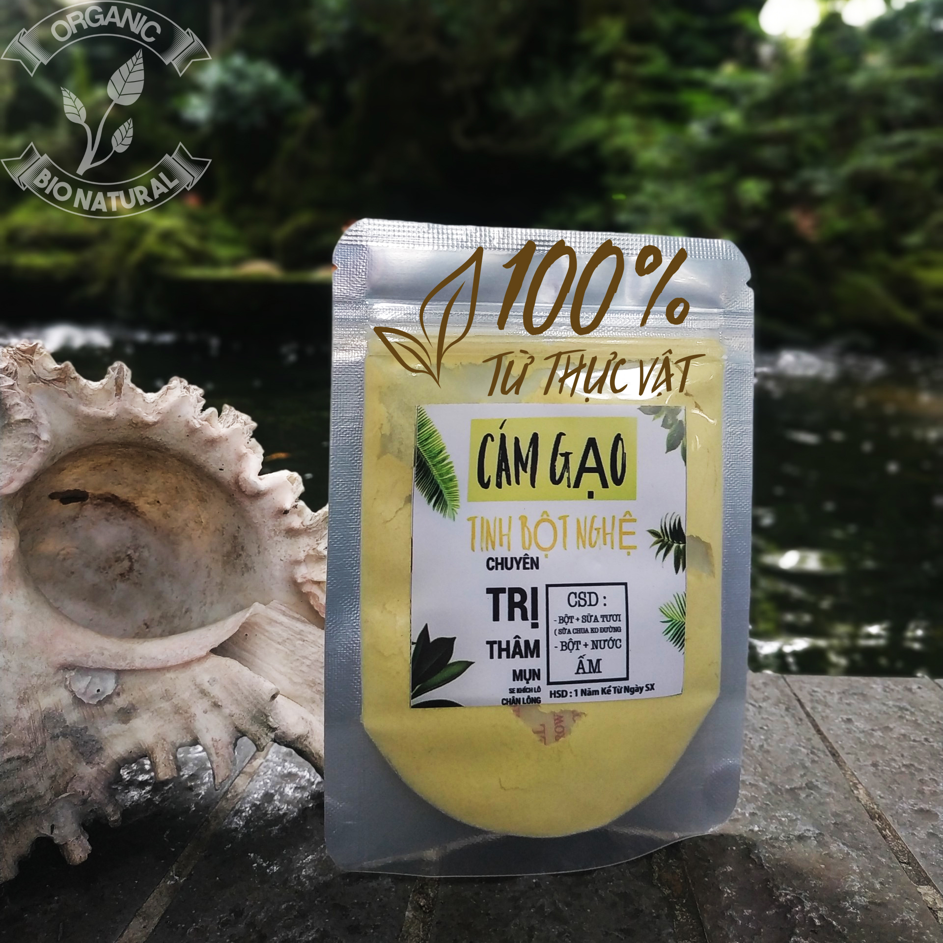[HCM][BIONATURAL] Bột Đắp Mặt Nạ Cám Gạo Tinh Bột Nghệ Handmade 50gr