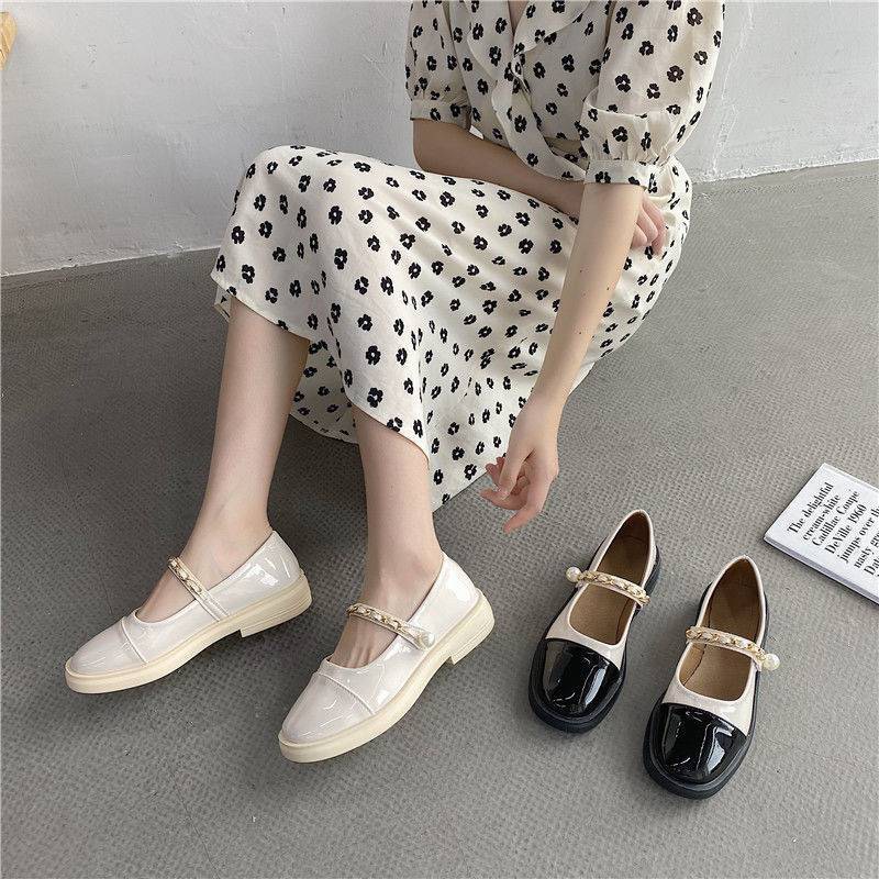(S119) Giầy lười nữ quai xích ngọc pha màu (mã K-10-giầy lười)