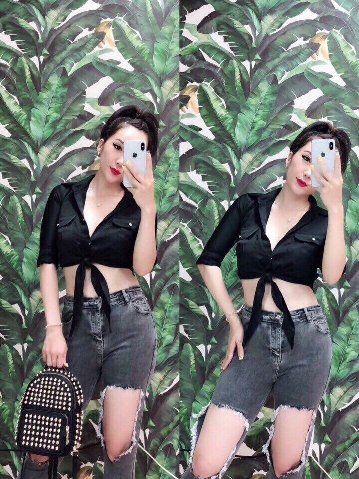 Áo voan cột nơ bụng đi biển cực ngầu TTSLA0079