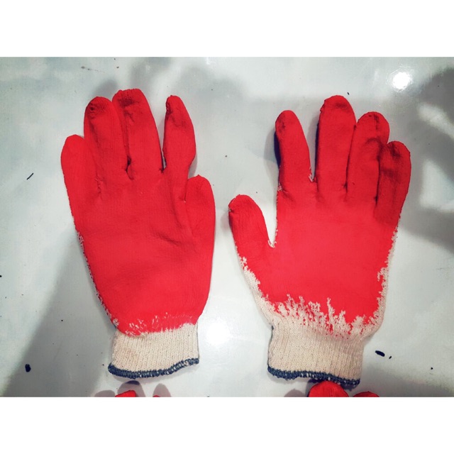 10 đôi găng tay lao động sơn đỏ