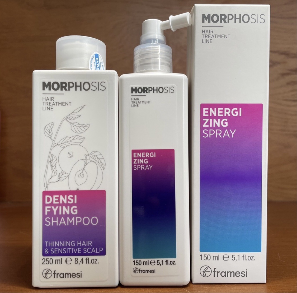 Combo Dầu gội và xịt Framesi Morphosis chăm sóc tóc rụng và kích thích mọc tóc Densifying 250ml/150ml