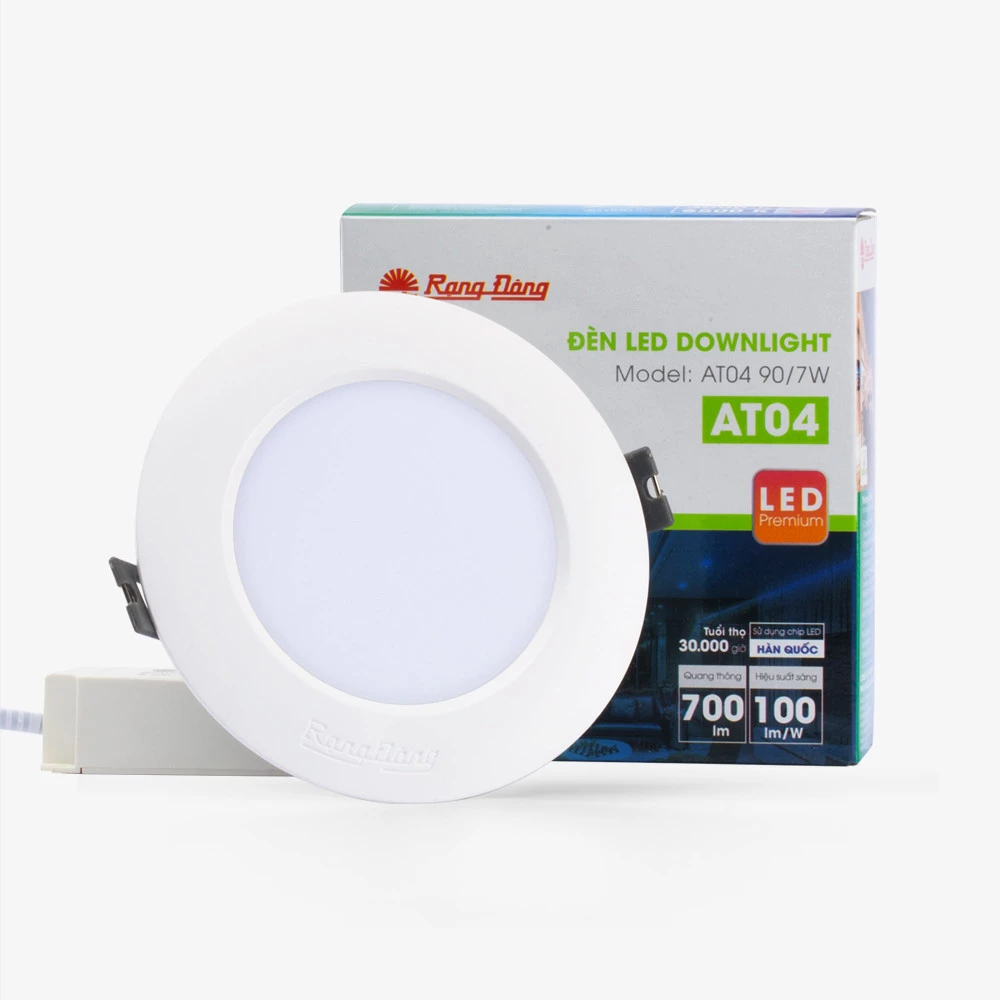 Đèn LED Downlight Âm Trần Rạng Đông AT04 phi90 7w/9w