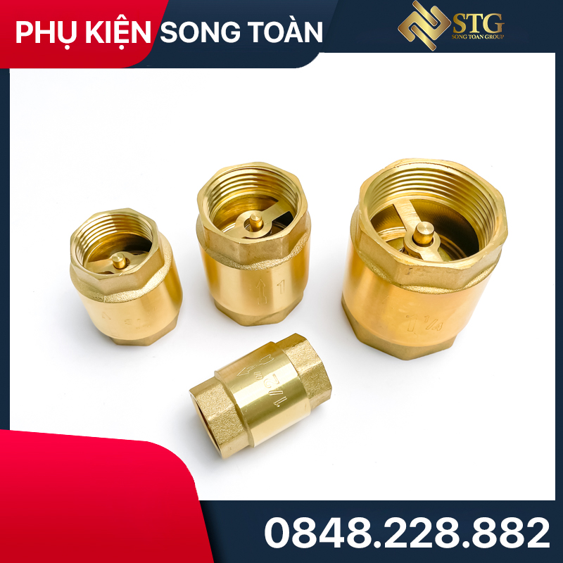 1-Way Valve & Spring Flow Stop Valve - Brass - Standard Threaded